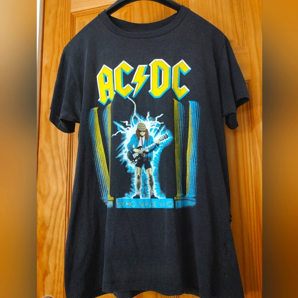 1986 Original AC/DC Who Made Who Tour Shirt VINTAGE 37 year old concert tee 🔥🔥